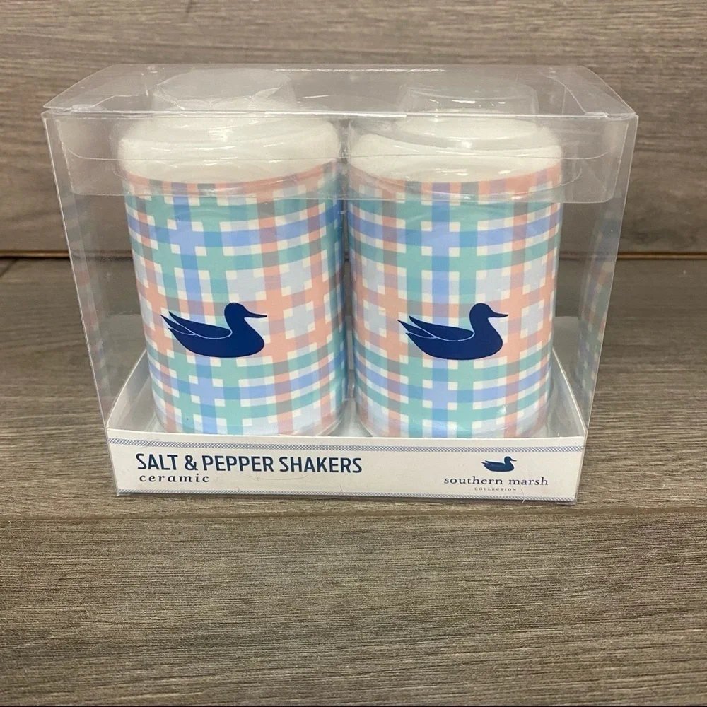 Set Of 2 Plaid Southern Marsh Salt & Pepper Shaker